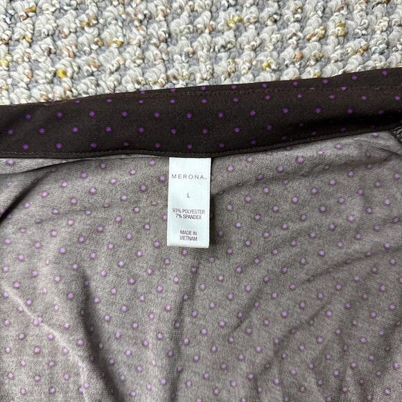 super cute vintage y2k brown & pink polka dot babydoll wrap blouse top - Picture 6 of 6